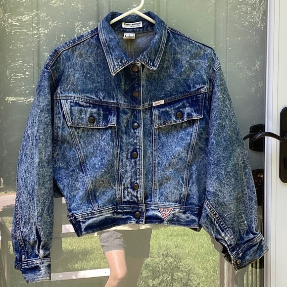 Guess by Marciano Jackets & Blazers - Vintage 80’s/90’s GUESS Denim/Jean jacket, cropped.  Women, size L